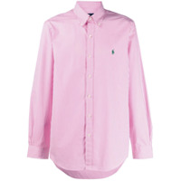 Polo Ralph Lauren Camisa risca de giz com botões - Rosa