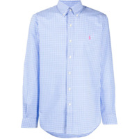 Polo Ralph Lauren Camisa xadrez com logo bordado - Azul
