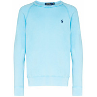 Polo Ralph Lauren Moletom de algodão com logo bordado - Azul