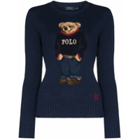 Polo Ralph Lauren Suéter Polo Bear de tricô com padronagem - Azul