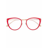 Pomellato Eyewear POMELLATO EYEWEAR PM0083O 003 RED GOLD TRANSPARENT Leather/Fur/Exotic Skins->Leather - Vermelho