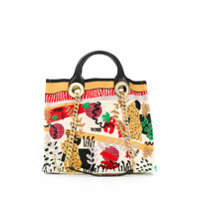 Ports 1961 Bolsa tote com bordado de pantera - Neutro