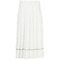 Ports 1961 Saia com padronagem e pregas - Branco