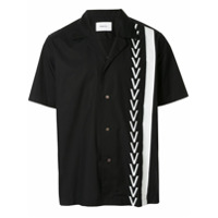 Ports V Camisa mangas curtas chevron e listrada - Preto