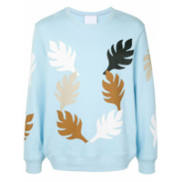 Ports V Suéter com estampa de folhas - Azul