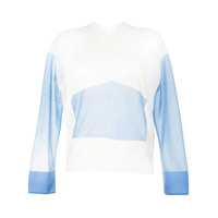 PortsPURE Blusa translúcida bicolor - Branco