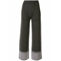 PortsPURE Calça de tricô com barra contrastante - Cinza