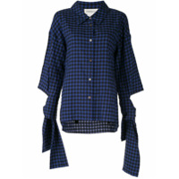 PortsPURE Camisa xadrez com amarração nos punhos - Azul