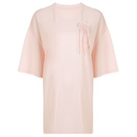 PortsPURE Camiseta oversized com bolso de crochê - Rosa