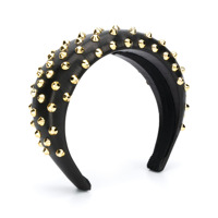 Prada Acessório para cabelo de couro com tachas - Preto