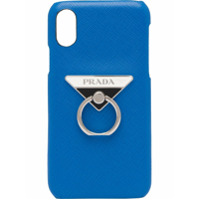 Prada Capa para iPhone X em couro Saffiano - Azul