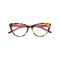 Prada Eyewear Armação de óculos gatinho - Marrom