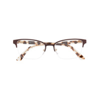 Prada Eyewear Armação de óculos gatinho tartaruga - Marrom