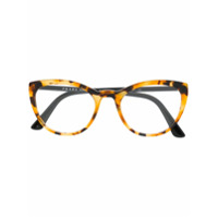 Prada Eyewear Armação de óculos quadrada com logo - Laranja