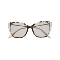 Prada Eyewear Óculos de sol gatinho com efeito tartaruga - Marrom