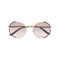 Prada Eyewear Óculos de sol redondo com lentes degradê - Dourado