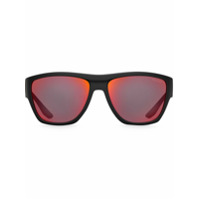 Prada Eyewear Óculos de sol retangular com lentes coloridas - Preto