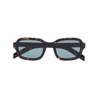 Prada Eyewear Óculos de sol retangular marrom com lentes coloridas