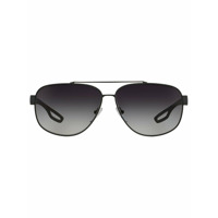 Prada Eyewear Óculos de sol retangular 'PS 58QS' - Cinza