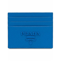 Prada Porta-cartões de couro Saffiano - Azul
