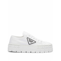 Prada Tênis com placa de logo triangular - Branco