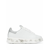 Premiata Tênis flatform Belle com brilho - Branco