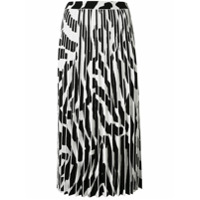 Proenza Schouler Saia midi de tricô com estampa de zebra - Preto