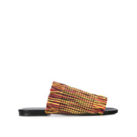 Proenza Schouler Slides de couro com franjas - Estampado