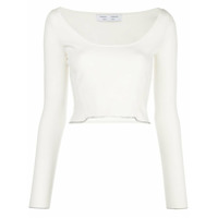 Proenza Schouler White Label Blusa decote em U de tricô - Branco