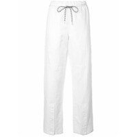 Proenza Schouler White Label Calça com ajuste no cós de linho com efeito desgastado - Branco