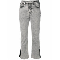 Proenza Schouler White Label Calça jeans color block com fenda - Preto