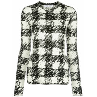 Proenza Schouler White Label Camiseta xadrez mangas longas - Preto