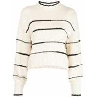 Proenza Schouler White Label Suéter com listras e mangas bufantes - Branco