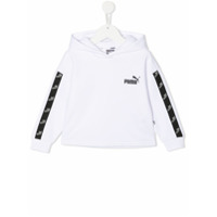 Puma Kids logo tape long-sleeved hoodie - Branco