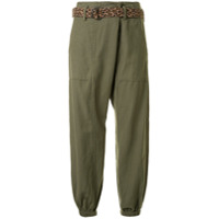 R13 Calça saruel com acabamento elástico nos tornozelos - Verde