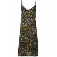 R13 Slip dress com estampa de leopardo - Marrom