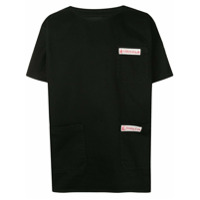Raf Simons Camiseta com mangas curtas e bolsos - Preto