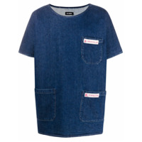 Raf Simons Camiseta jeans com detalhe de patch - Azul