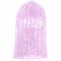 Raf Simons mohair-polyamide blend loose knit balaclava - Rosa