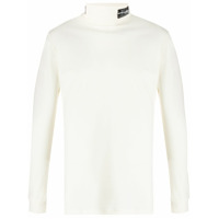 Raf Simons roll neck fitted jumper in fine knit - Neutro