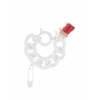 Raf Simons safety-pin chain link bracelet - Branco