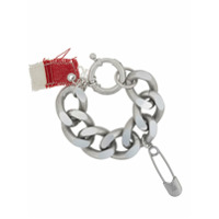 Raf Simons safety-pin chain link bracelet - Prateado