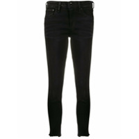Rag & Bone Calça jeans skinny cropped cintura média Cate - Preto