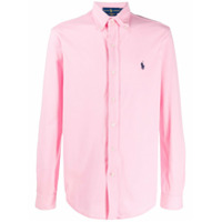 Ralph Lauren Camisa com logo bordado e abotoamento - Rosa