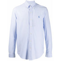 Ralph Lauren Camisa listrada com logo bordado - Azul