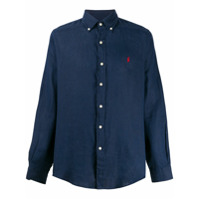 Ralph Lauren Camisa slim com logo bordado - Azul