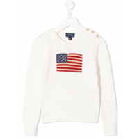 Ralph Lauren Kids American flag knit jumper - Branco