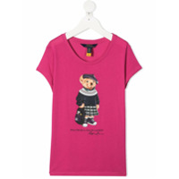 Ralph Lauren Kids Backpack Bear shortsleeved T-shirt - Rosa