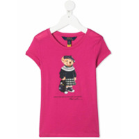 Ralph Lauren Kids Backpack Bear shortsleeved T-shirt - Rosa