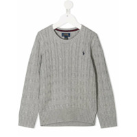 Ralph Lauren Kids cable-knit cotton jumper - Cinza